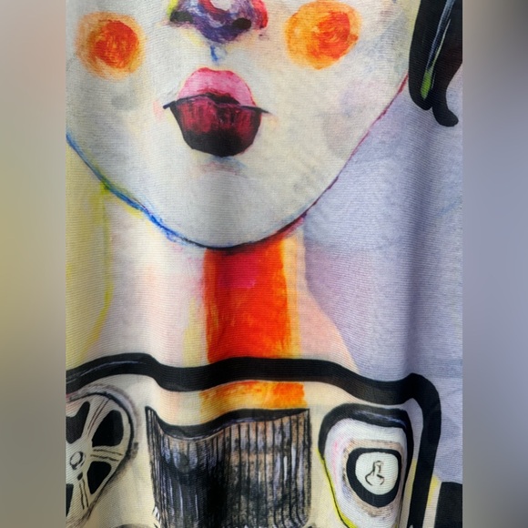 Typewriter girl, long sleeve mesh top size plus size - Picture 5 of 7